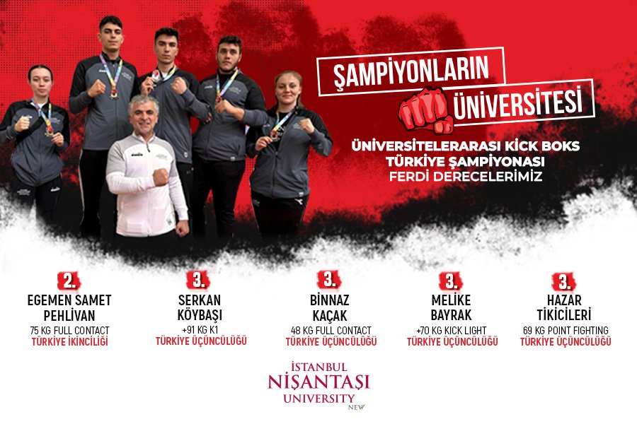 Üniversitelerarası Kick Boks Türkiye Şampiyonası Ferdi Derecelerimiz