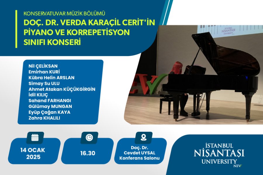 ASSOC. PROF. DR. VERDA KARAÇİL CERİT'S PIANO AND COLLABORATIVE PIANO CLASS CONCERT
