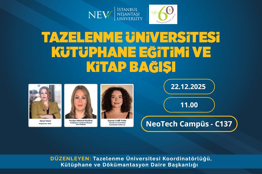 Tazelenme Üniversitesi Kütüphane hizmeti ve kitap bağışı