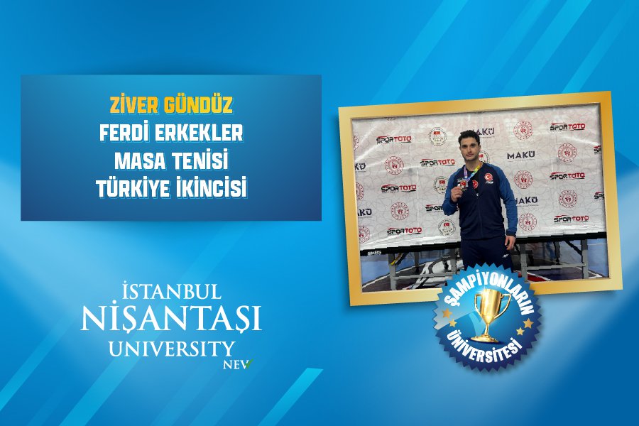 ZİVER GÜNDÜZ FERDİ ERKEKLER MASA TENİSİ TÜRKİYE İKİNCİSİ